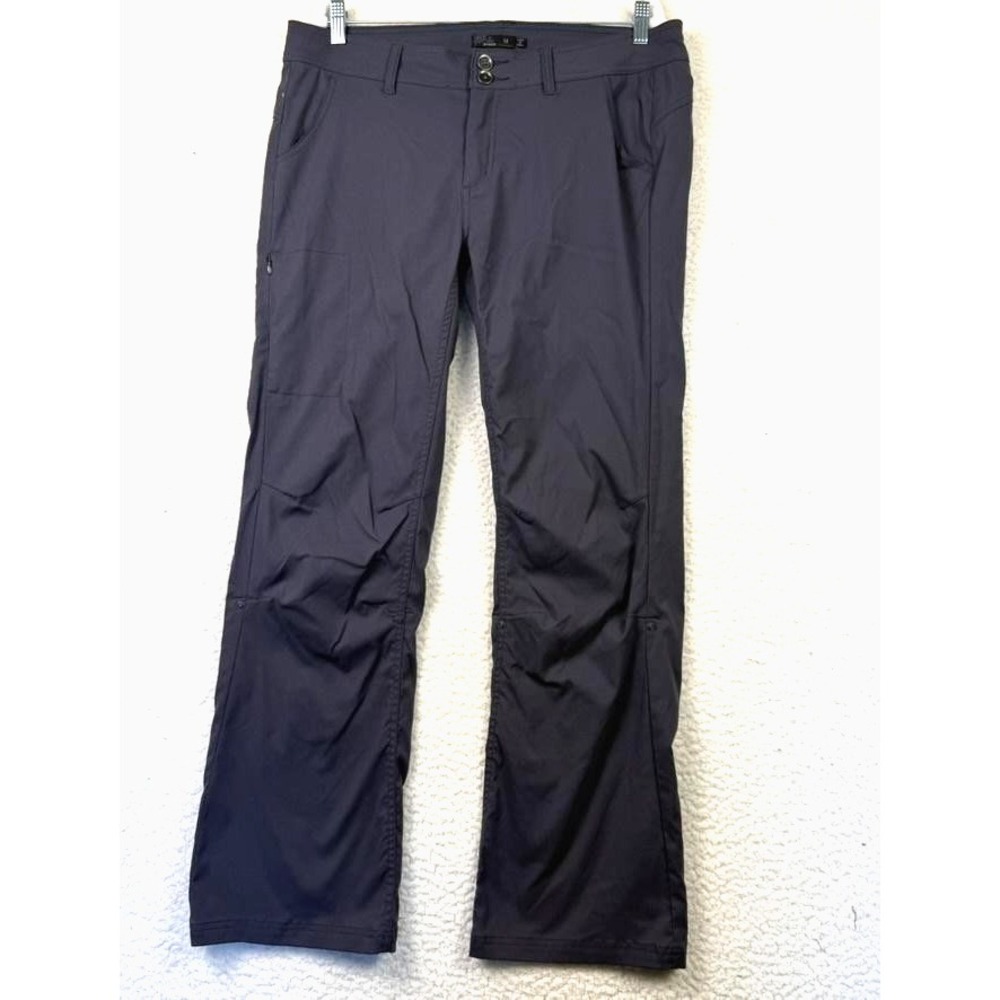prAna Pants Womens 12 Charcoal Gray Hiking Stretch Nylon Regular Inseam Outdoor